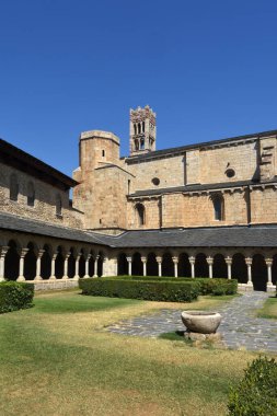 Santa Maria de Urgell Katedrali 'nin kapısı, La Seu dUrgell, Leida, Katalonya, İspanya