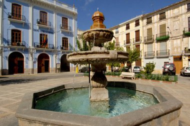 Belediye binası, Chelva 'da meydan ve çeşme, Comunitat Valenciana, İspanya