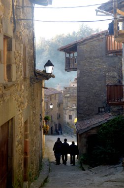 streets of Rupit village, Osona, Barcelona province, Spain clipart