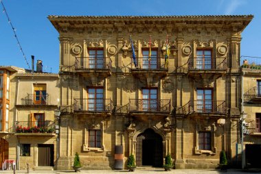 facade of the palace of the Marquis of San Nicolas,Briones, La Rioja, Spain clipart