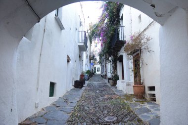 Eski Cadaques kasabası Girona ili, Katalonya, İspanya.