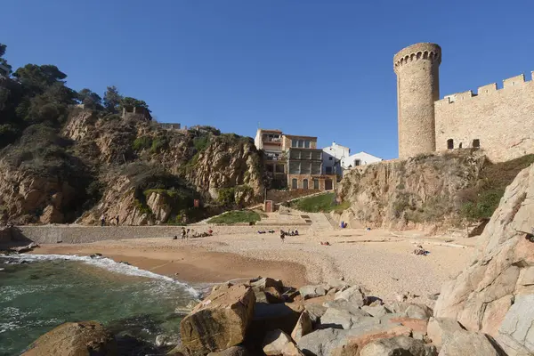 Cala es Codolar plajı, Tossa de Mar, Girona ili, Katalonya, İspanya