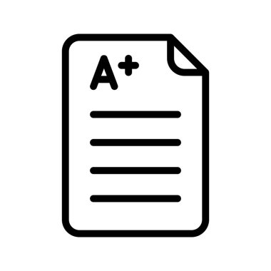 Sınavın illüstrasyon vektör grafik simgesi. Satır biçimi simgesi. Beyaz arkaplanda vektör çizimi izole edildi. Web sitesi veya uygulama tasarımı için mükemmel.