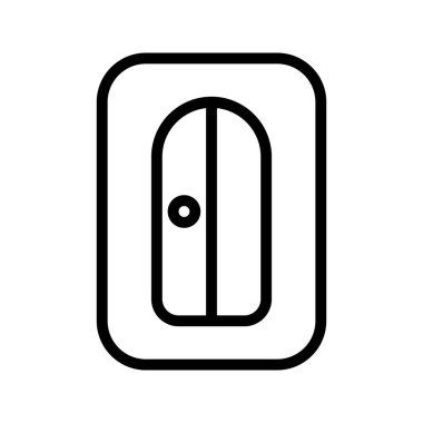 Keskinleştiricinin görsel vektör grafik simgesi. Satır biçimi simgesi. Beyaz arkaplanda vektör çizimi izole edildi. Web sitesi veya uygulama tasarımı için mükemmel.