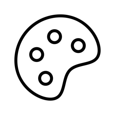 Palet 'in illüstrasyon vektör grafik simgesi. Satır biçimi simgesi. Beyaz arkaplanda vektör çizimi izole edildi. Web sitesi veya uygulama tasarımı için mükemmel.