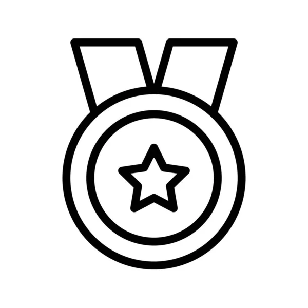 Icono Gráfico Vectorial Ilustración Medalla Icono Estilo Línea Ilustración Vectorial — Vector de stock
