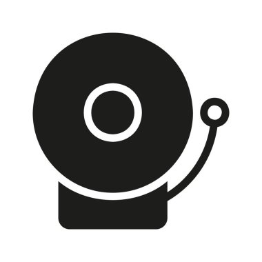 Okul Çanı 'nın görsel vektör grafik ikonu. Katı Biçim Simgesi. Eğitim Temalı Simge. Beyaz arkaplanda vektör çizimi izole edildi. Web sitesi veya uygulama tasarımı için mükemmel.