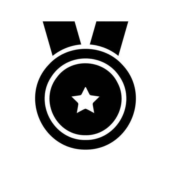 Icono Gráfico Vectorial Ilustración Medalla Icono Estilo Sólido Icono Temático — Vector de stock