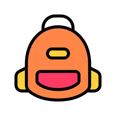 Çantanın görsel vektör grafik simgesi. Dolu Satır Biçimi Simgesi. Eğitim Temalı Simge. Beyaz arkaplanda vektör çizimi izole edildi. Web sitesi veya uygulama tasarımı için mükemmel.