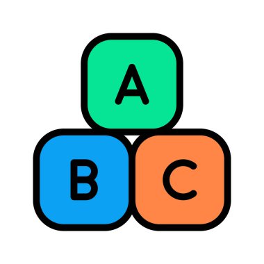 Alfabenin görsel vektör grafik simgesi. Dolu Satır Biçimi Simgesi. Eğitim Temalı Simge. Beyaz arkaplanda vektör çizimi izole edildi. Web sitesi veya uygulama tasarımı için mükemmel.