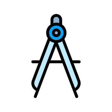 Çizim pusulasının çizim vektör grafik simgesi. Dolu Satır Biçimi Simgesi. Eğitim Temalı Simge. Beyaz arkaplanda vektör çizimi izole edildi. Web sitesi veya uygulama tasarımı için mükemmel.