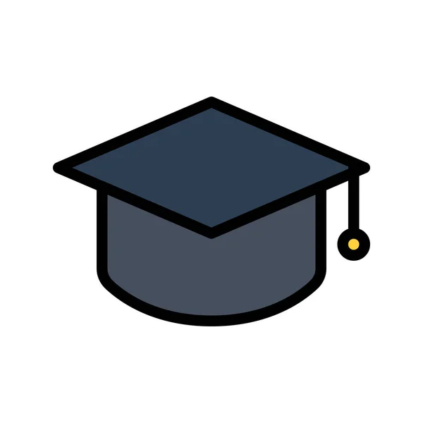 Ilustrační Vektorová Grafická Ikona Graduation Ikona Plněného Stylu Čáry Ikona — Stockový vektor