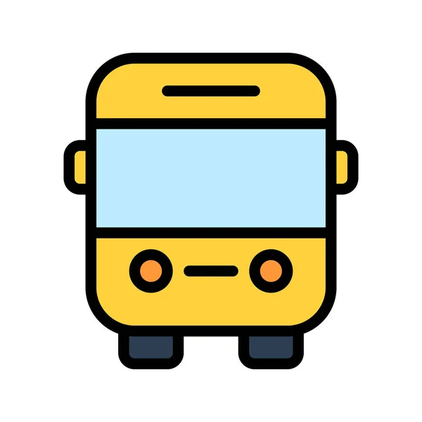 교육용 버스의 그래픽 아이콘이다 스타일 아이콘으로 표시한다 이우상처럼 보였다 일러스트는 — 스톡 벡터
