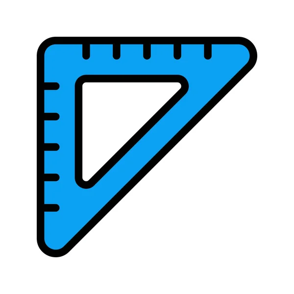 Иллюстрационная Векторная Графическая Иконка Правителя Треугольника Икона Заполненная Линия Тематическая — стоковый вектор
