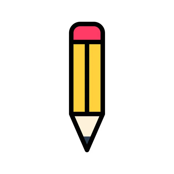 Illustration Vectorielle Icône Graphique Crayon Icône Style Ligne Remplie Éducation — Image vectorielle