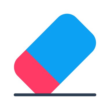 Silginin görsel vektör grafik simgesi. Düz Biçim Simgesi. Eğitim Temalı Simge. Beyaz arkaplanda vektör çizimi izole edildi. Web sitesi veya uygulama tasarımı için mükemmel.