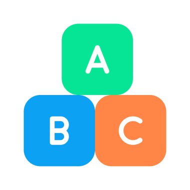 Alfabenin görsel vektör grafik simgesi. Düz Biçim Simgesi. Eğitim Temalı Simge. Beyaz arkaplanda vektör çizimi izole edildi. Web sitesi veya uygulama tasarımı için mükemmel.