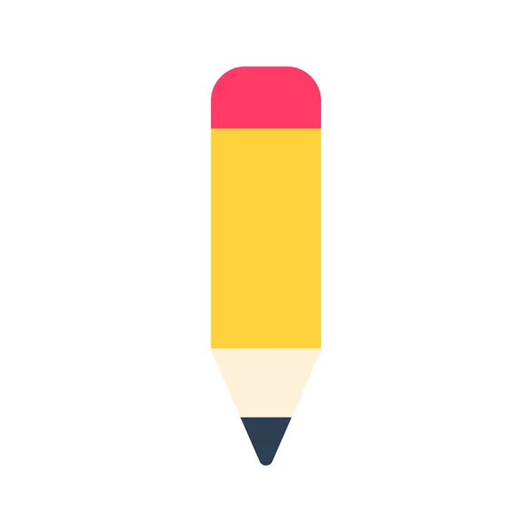 Illustrationsvektorgrafik Symbol Des Bleistifts Flache Stilikone Bildungsikone Vektor Illustration Isoliert — Stockvektor