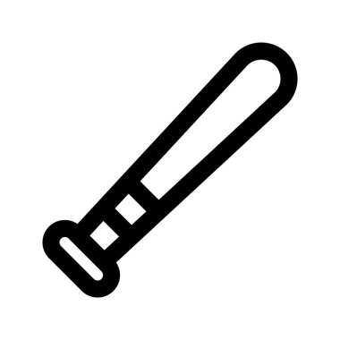 Beyzbol Bat 'ın görsel vektör grafik simgesi. Taslak Biçim Simgesi. Spor Temalı Simge. Beyaz arkaplanda vektör çizimi izole edildi. Web sitesi veya uygulama tasarımı için mükemmel.