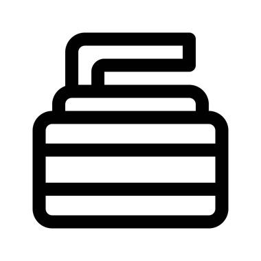 Curling 'in görsel vektör grafik simgesi. Taslak Biçim Simgesi. Spor Temalı Simge. Beyaz arkaplanda vektör çizimi izole edildi. Web sitesi veya uygulama tasarımı için mükemmel.