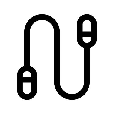 Sıçrama halatının görsel vektör grafik simgesi. Taslak Biçim Simgesi. Spor Temalı Simge. Beyaz arkaplanda vektör çizimi izole edildi. Web sitesi veya uygulama tasarımı için mükemmel.