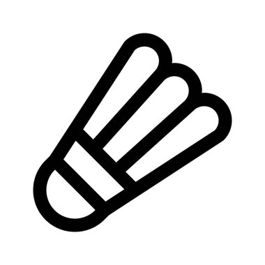 Shuttlecock 'un görsel vektör grafik simgesi. Taslak Biçim Simgesi. Spor Temalı Simge. Beyaz arkaplanda vektör çizimi izole edildi. Web sitesi veya uygulama tasarımı için mükemmel.