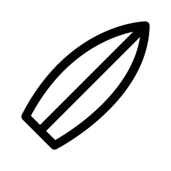 Иллюстрационный Векторный Значок Доски Серфинга Контурная Икона Стиля Спортивная Икона — стоковый вектор