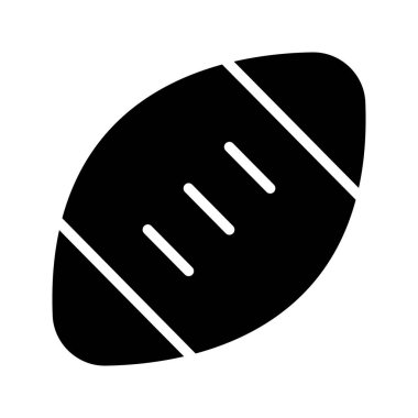 Amerikan futbolunun görsel vektör grafik ikonu. Katı Biçim Simgesi. Spor Temalı Simge. Beyaz arkaplanda vektör çizimi izole edildi. Web sitesi veya uygulama tasarımı için mükemmel.