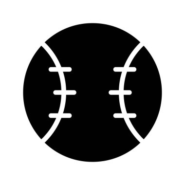 Beyzbol 'un illüstrasyon vektör grafik simgesi. Katı Biçim Simgesi. Spor Temalı Simge. Beyaz arkaplanda vektör çizimi izole edildi. Web sitesi veya uygulama tasarımı için mükemmel.