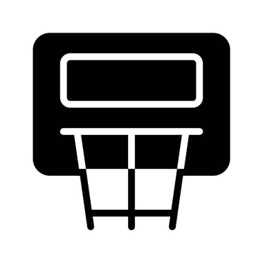 Basketball Hoop 'un görsel vektör grafik ikonu. Katı Biçim Simgesi. Spor Temalı Simge. Beyaz arkaplanda vektör çizimi izole edildi. Web sitesi veya uygulama tasarımı için mükemmel.