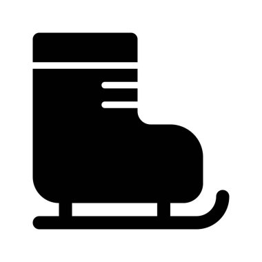 Buz patenlerinin görsel vektör grafik ikonu. Katı Biçim Simgesi. Spor Temalı Simge. Beyaz arkaplanda vektör çizimi izole edildi. Web sitesi veya uygulama tasarımı için mükemmel.