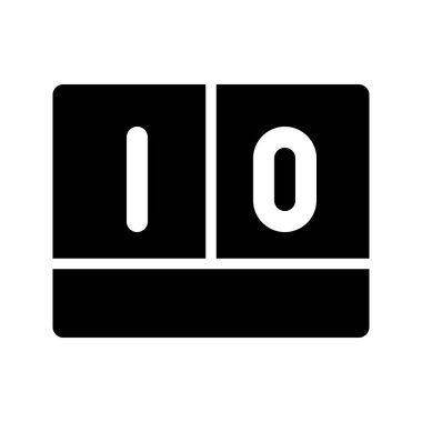 Skor tablosunun illüstrasyon vektör grafik simgesi. Katı Biçim Simgesi. Spor Temalı Simge. Beyaz arkaplanda vektör çizimi izole edildi. Web sitesi veya uygulama tasarımı için mükemmel.