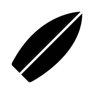 Sörf tahtasının görsel vektör grafik simgesi. Katı Biçim Simgesi. Spor Temalı Simge. Beyaz arkaplanda vektör çizimi izole edildi. Web sitesi veya uygulama tasarımı için mükemmel.