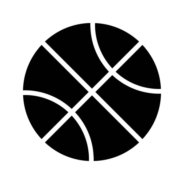 バスケットボールのイラストベクターグラフィックアイコン ソリッドスタイルのアイコン アイコンをテーマとしたスポーツ 白い背景に分離されたベクトルイラスト ウェブサイトやアプリケーションデザインに最適 — ストックベクタ