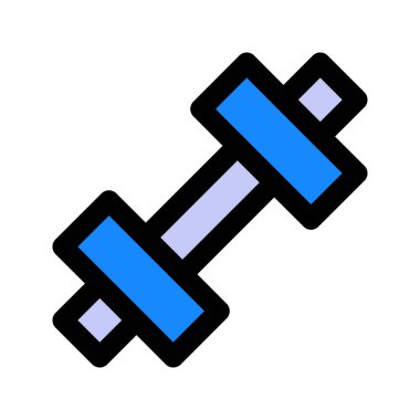 Dumbbell 'ın görsel vektör grafik simgesi. Dolu Satır Biçimi Simgesi. Spor Temalı Simge. Beyaz arkaplanda vektör çizimi izole edildi. Web sitesi veya uygulama tasarımı için mükemmel.