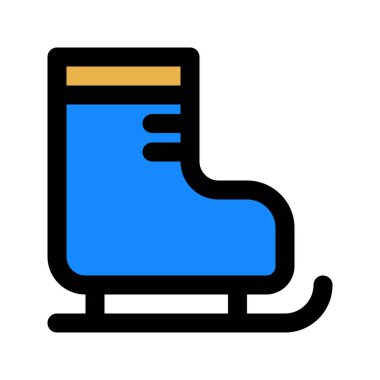 Buz patenlerinin görsel vektör grafik ikonu. Dolu Satır Biçimi Simgesi. Spor Temalı Simge. Beyaz arkaplanda vektör çizimi izole edildi. Web sitesi veya uygulama tasarımı için mükemmel.