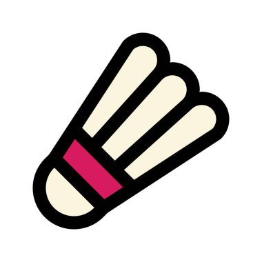 Shuttlecock 'un görsel vektör grafik simgesi. Dolu Satır Biçimi Simgesi. Spor Temalı Simge. Beyaz arkaplanda vektör çizimi izole edildi. Web sitesi veya uygulama tasarımı için mükemmel.