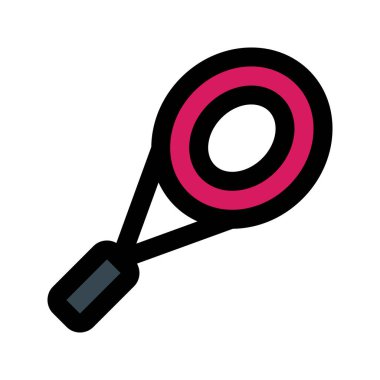 Illustration vector graphic icon of Tennis Racket. Filled Line Style Icon. Sport Themed Icon. Vector illustration isolated on white background. Perfect for website or application design.