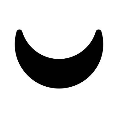 Hilal 'in görsel vektör grafik simgesi. Katı Biçim Simgesi. Şekil Temalı Simge. Beyaz arkaplanda vektör çizimi izole edildi. Web sitesi veya uygulama tasarımı için mükemmel.