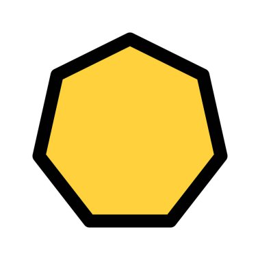 Heptagon 'un görsel vektör grafik ikonu. Dolu Satır Biçimi Simgesi. Şekil Temalı Simge. Beyaz arkaplanda vektör çizimi izole edildi. Web sitesi veya uygulama tasarımı için mükemmel.