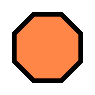 Octagon 'un görsel vektör grafik simgesi. Dolu Satır Biçimi Simgesi. Şekil Temalı Simge. Beyaz arkaplanda vektör çizimi izole edildi. Web sitesi veya uygulama tasarımı için mükemmel.