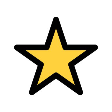 Yıldız 'ın görsel vektör grafik simgesi. Dolu Satır Biçimi Simgesi. Şekil Temalı Simge. Beyaz arkaplanda vektör çizimi izole edildi. Web sitesi veya uygulama tasarımı için mükemmel.