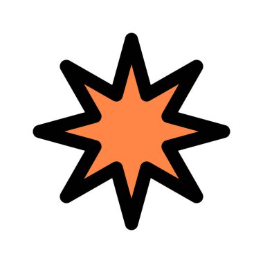 Yıldız 'ın görsel vektör grafik simgesi. Dolu Satır Biçimi Simgesi. Şekil Temalı Simge. Beyaz arkaplanda vektör çizimi izole edildi. Web sitesi veya uygulama tasarımı için mükemmel.