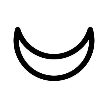 Hilal 'in görsel vektör grafik simgesi. Taslak Biçim Simgesi. Şekil Temalı Simge. Beyaz arkaplanda vektör çizimi izole edildi. Web sitesi veya uygulama tasarımı için mükemmel.