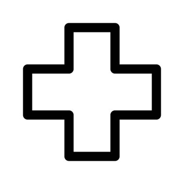 Cross 'un görsel vektör grafik simgesi. Taslak Biçim Simgesi. Şekil Temalı Simge. Beyaz arkaplanda vektör çizimi izole edildi. Web sitesi veya uygulama tasarımı için mükemmel.