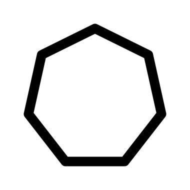 Heptagon 'un görsel vektör grafik ikonu. Taslak Biçim Simgesi. Şekil Temalı Simge. Beyaz arkaplanda vektör çizimi izole edildi. Web sitesi veya uygulama tasarımı için mükemmel.