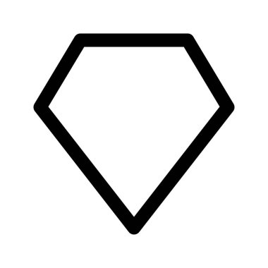 Diamond 'ın illüstrasyon vektör grafik simgesi. Taslak Biçim Simgesi. Şekil Temalı Simge. Beyaz arkaplanda vektör çizimi izole edildi. Web sitesi veya uygulama tasarımı için mükemmel.
