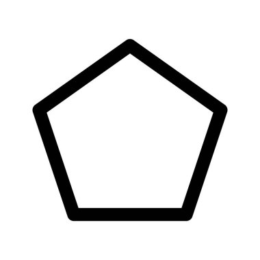 Pentagon 'un görsel vektör grafik simgesi. Taslak Biçim Simgesi. Şekil Temalı Simge. Beyaz arkaplanda vektör çizimi izole edildi. Web sitesi veya uygulama tasarımı için mükemmel.