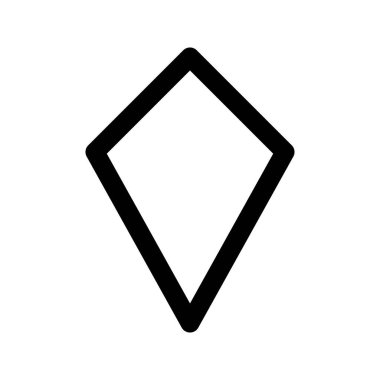 Kite 'ın görsel vektör grafik simgesi. Taslak Biçim Simgesi. Şekil Temalı Simge. Beyaz arkaplanda vektör çizimi izole edildi. Web sitesi veya uygulama tasarımı için mükemmel.