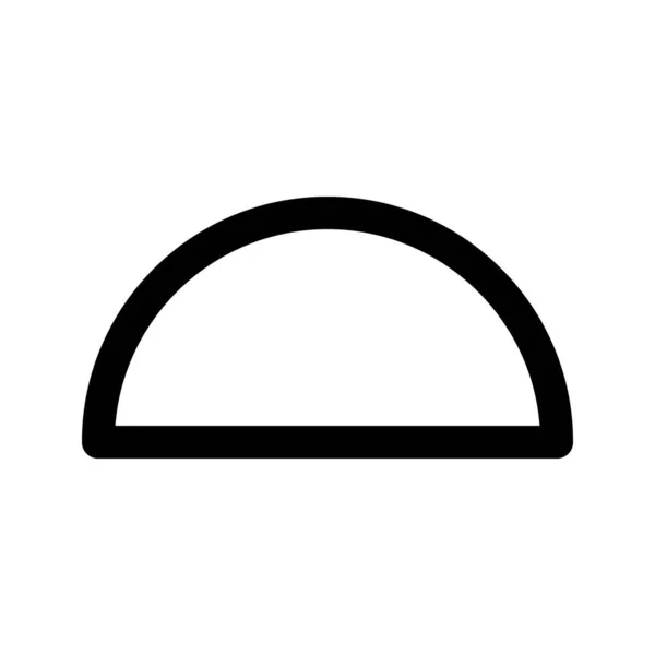 Illustrationsvektorgrafik Symbol Von Half Circle Umriss Stil Ikone Shape Themed — Stockvektor
